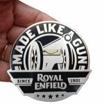 Emblema Adesivo Royal Enfield Gun Blk E Alumínio Auto Relevo