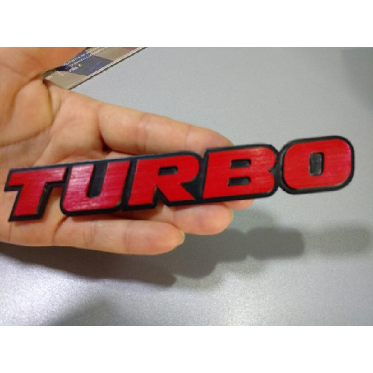Emblema Turbo Metal 16cm Cruze Onix Chevrolet Gm Ford V8 Red - Imagem 2