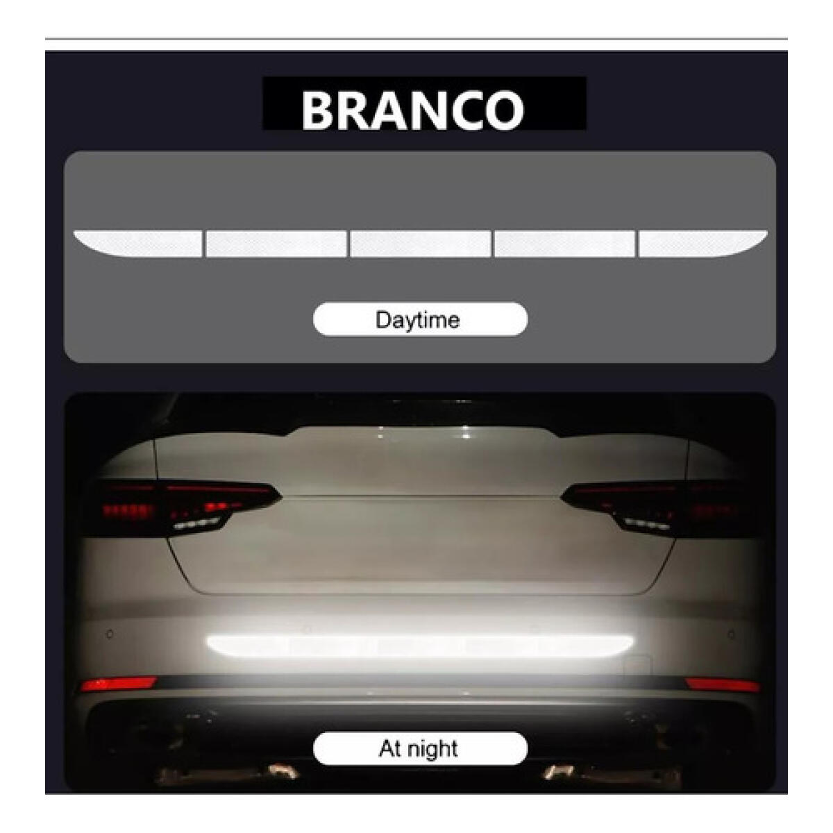 Adesivos Refletivos Evitar Colisão Trazeira Segurança Branco - Imagem 2