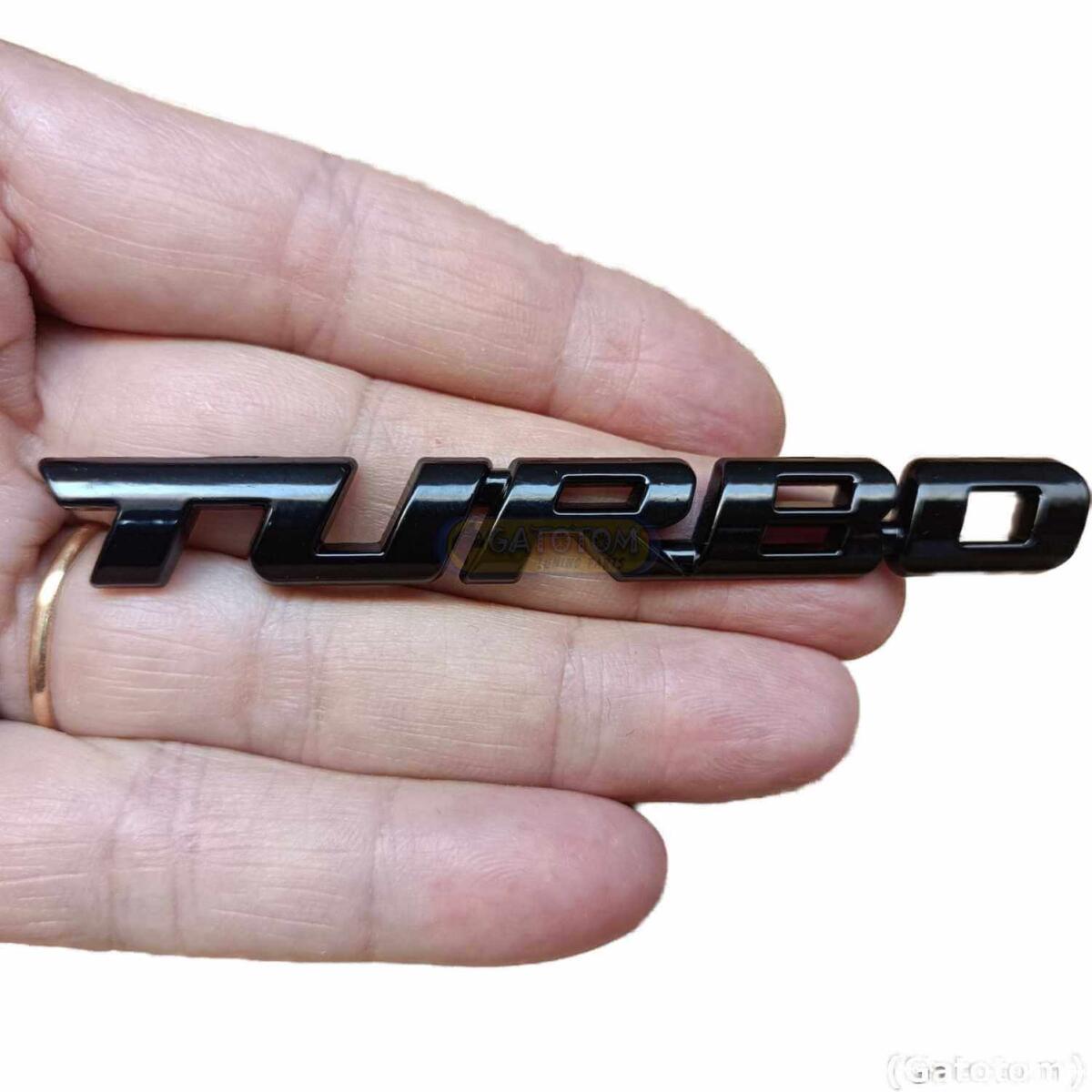 Emblema Turbo Abs Lateral Cruze Onix Chevrolet Gm 12cm Prt - Imagem 2