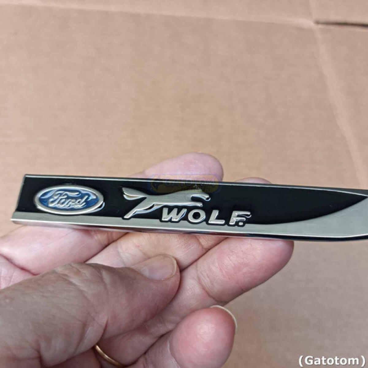 Emblema Ford Wolf Adesivo Metal Fc Lateral Ranger Ka Eco 2un - Imagem 3