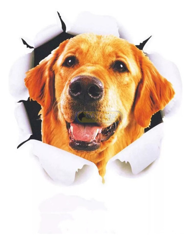 Adesivo 3d Cachorro Cão Yellow P/carros Moto Decoração Dog - Imagem 1