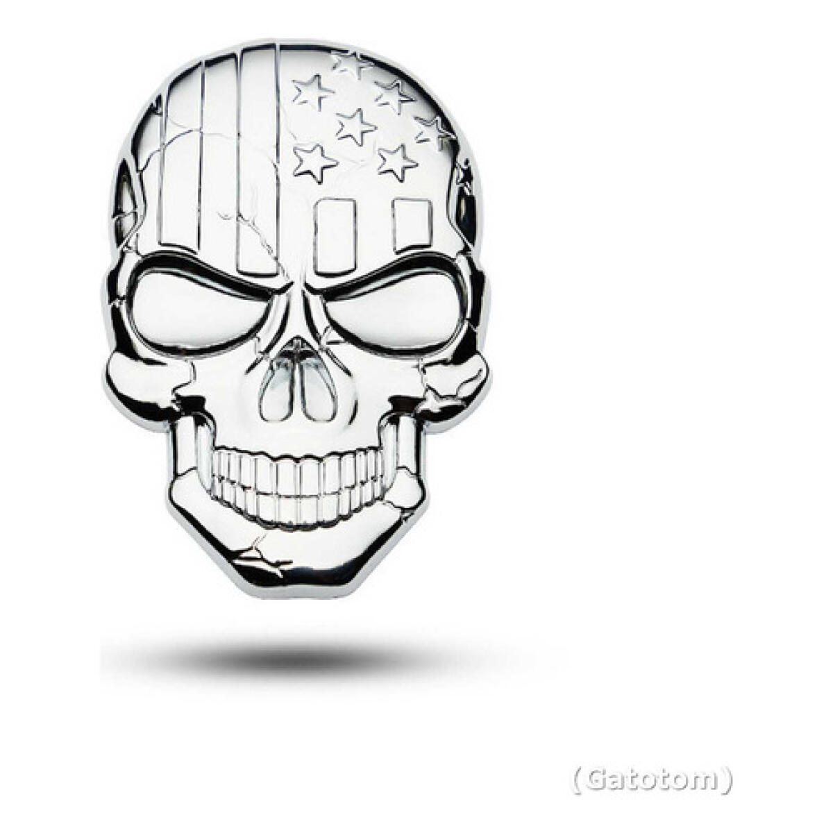 Emblema Caveira 3d Metal  Soldado Harley Carro Moto Usa Prat - Imagem 4