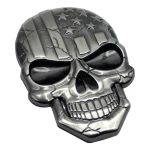 Emblema Caveira 3d Metal Soldado Harley Carro Moto Usa Brzc