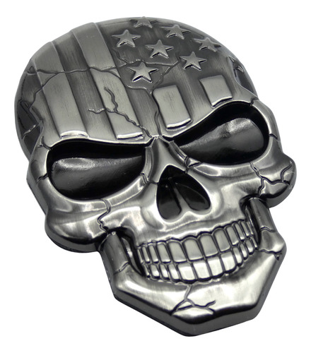 Emblema Caveira 3d Metal Soldado Harley Carro Moto Usa Brzc - Imagem 1
