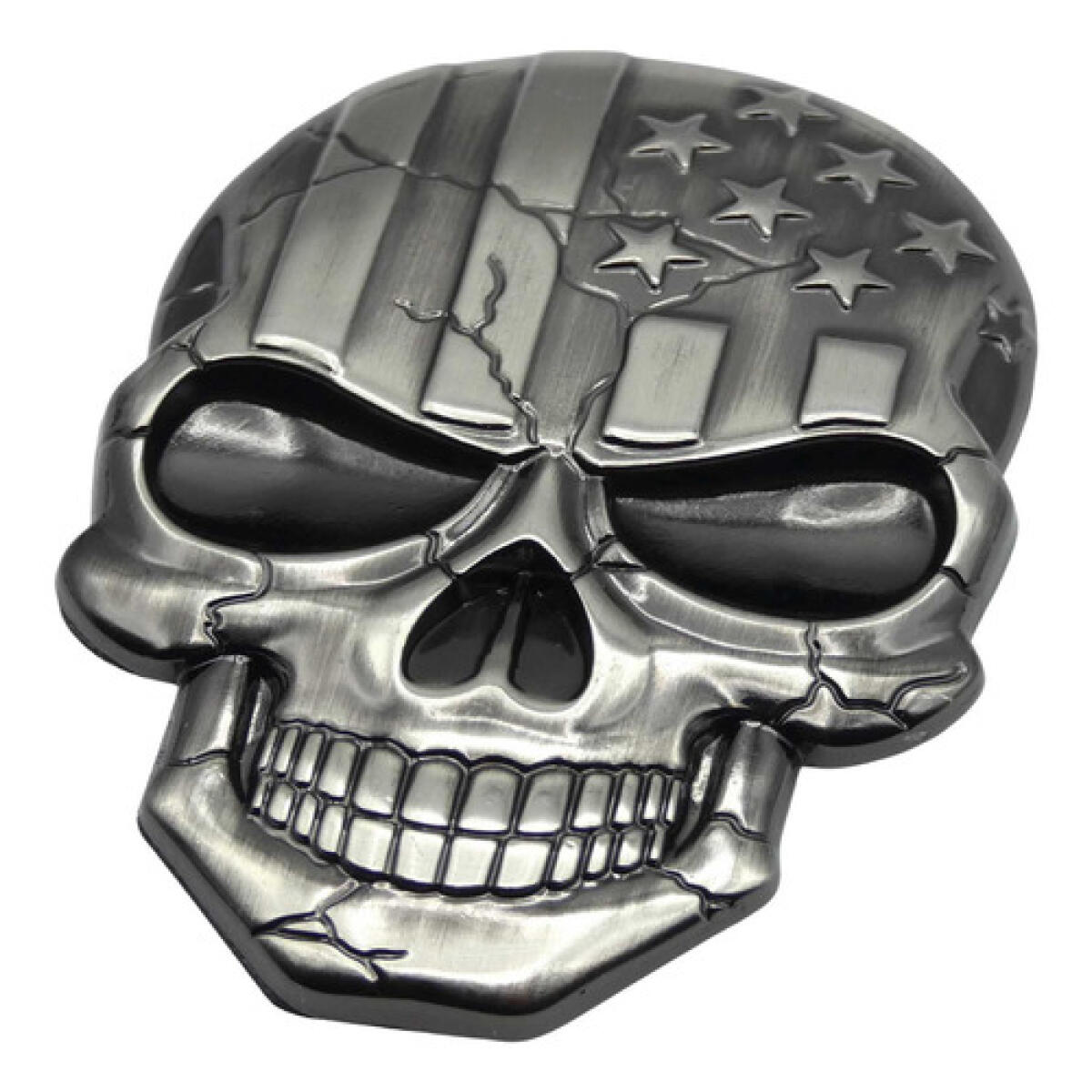 Emblema Caveira 3d Metal Soldado Harley Carro Moto Usa Brzc - Imagem 4