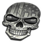 Emblema Caveira 3d Metal Soldado Harley Carro Moto Usa Brzc - Imagem 4