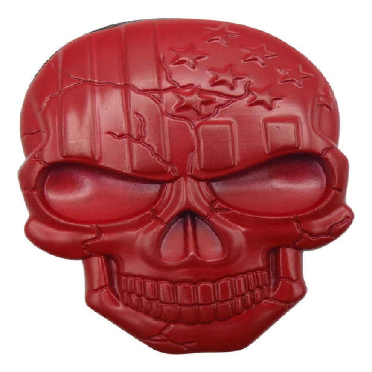 Emblema Caveira 3d Metal A Soldado Harley Carro Moto Usa Red - Imagem 5