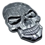 Emblema Caveira 3d Metal Soldado Harley Carro Moto Usa Cinz
