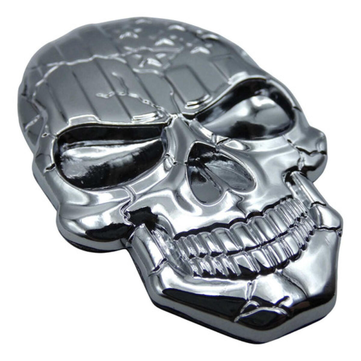 Emblema Caveira 3d Metal Soldado Harley Carro Moto Usa Cinz - Imagem 4