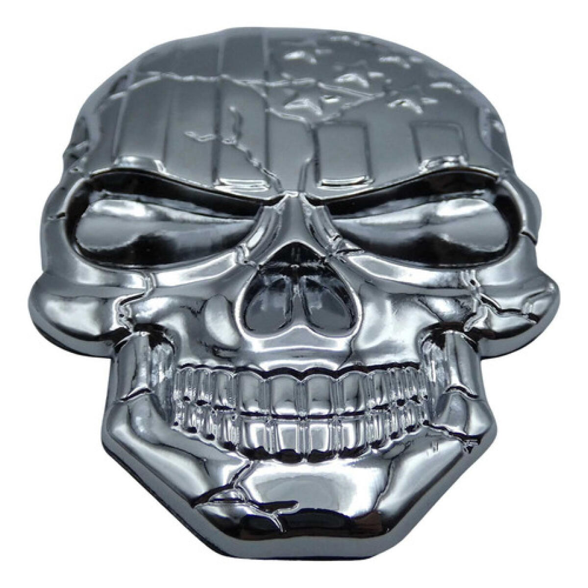 Emblema Caveira 3d Metal Soldado Harley Carro Moto Usa Cinz - Imagem 5