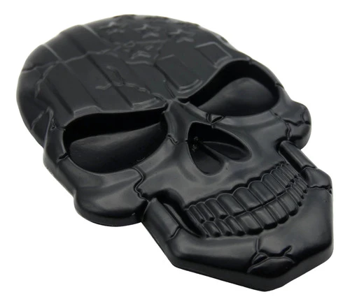 Emblema Caveira 3d Metal A Soldado Harley Carro Moto Usa Blk - Imagem 1