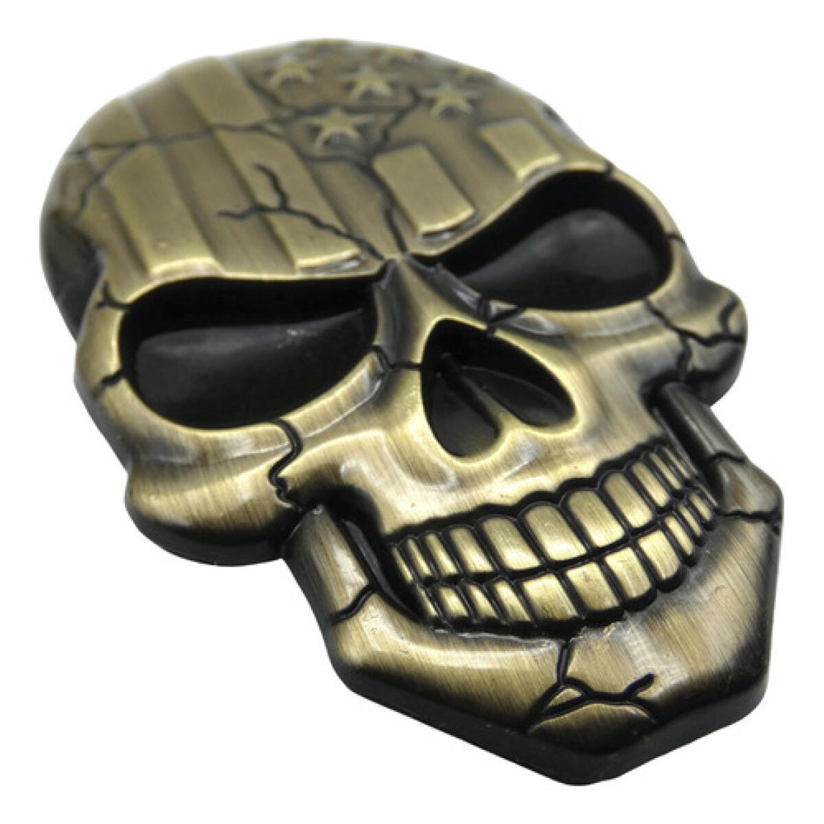 Emblema Caveira 3d Metal A Soldado Harley Carro Moto Usa Brz - Imagem 3