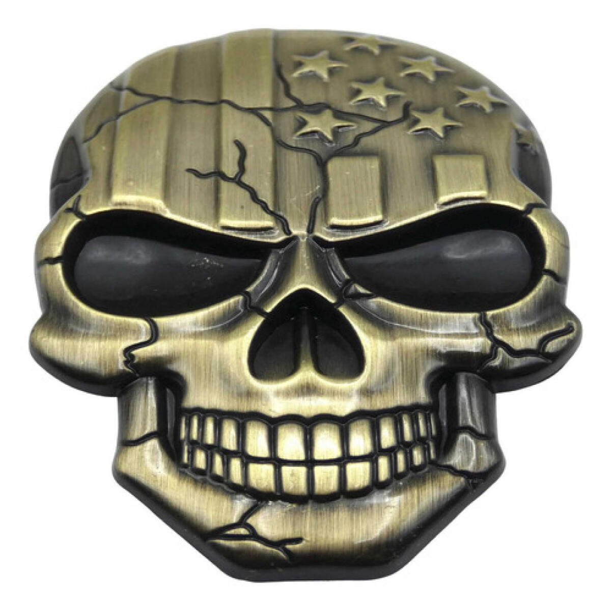 Emblema Caveira 3d Metal A Soldado Harley Carro Moto Usa Brz - Imagem 4