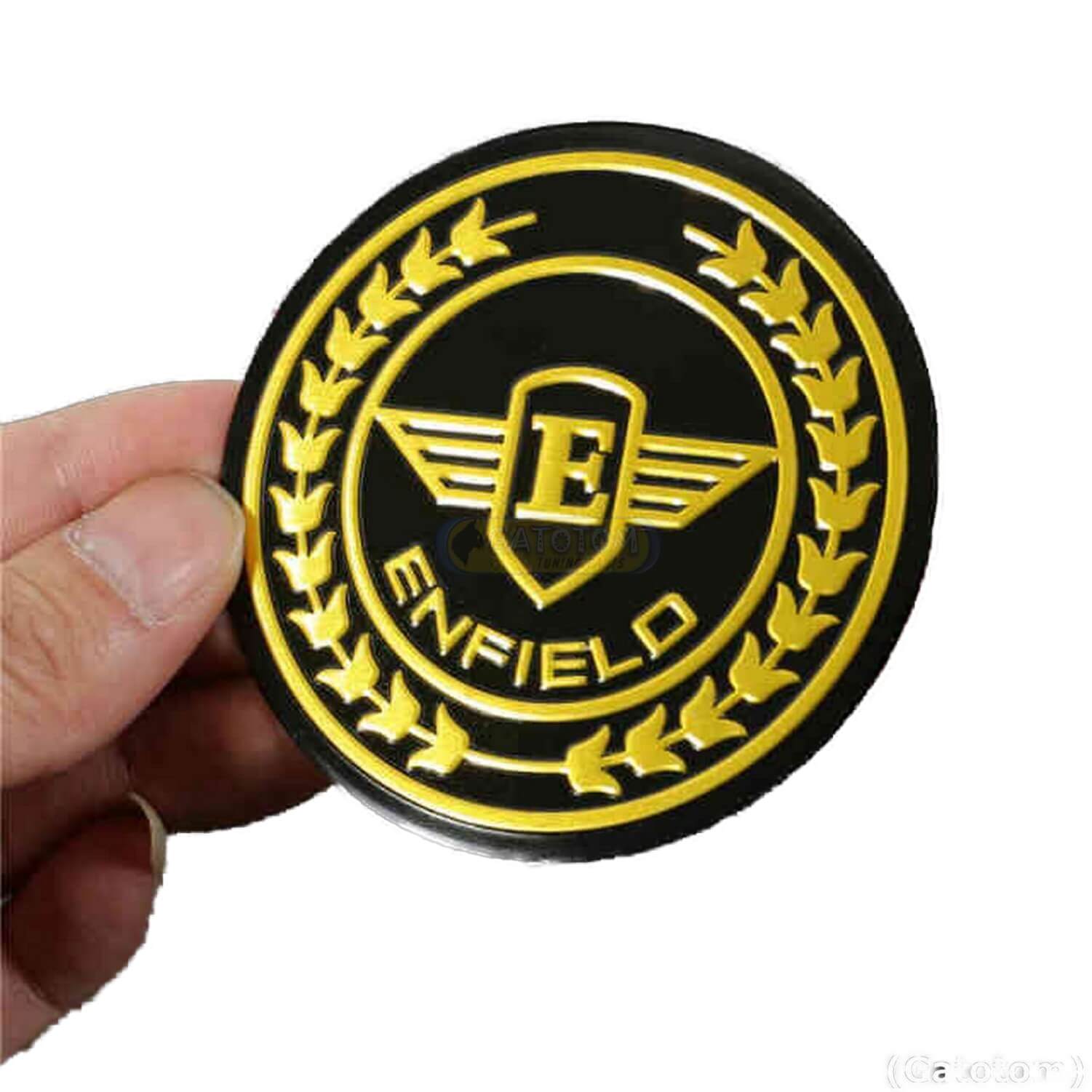 Emblema Adesivo Royal Enfield Gun Blk E Alumínio Auto Relevo 2296 - Imagem 1