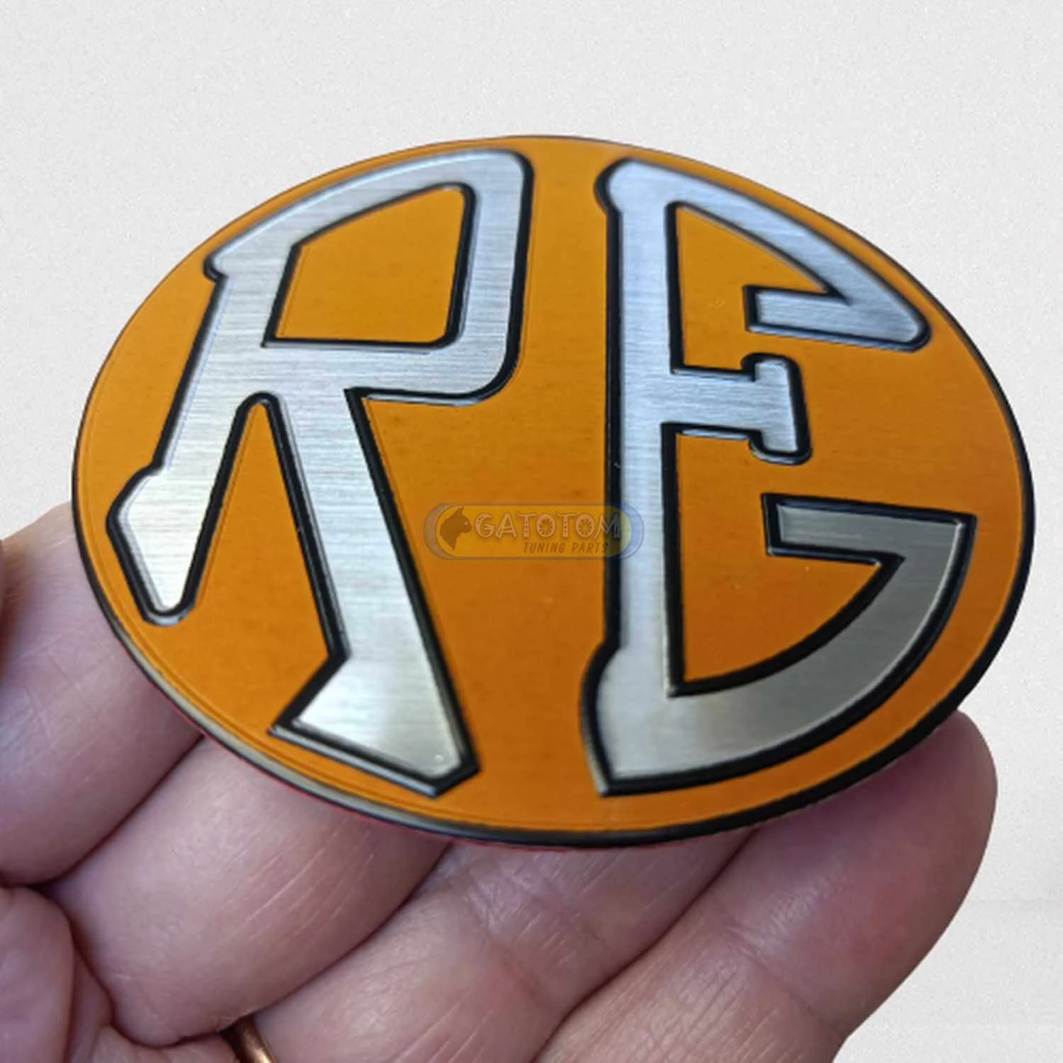 Emblema Adesivo Royal Enfield Redditch Logo Alum Auto Relevo - Imagem 1