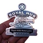 Emblema Adesivo Royal Enfield Logo Royal Like Hub Prata Metal