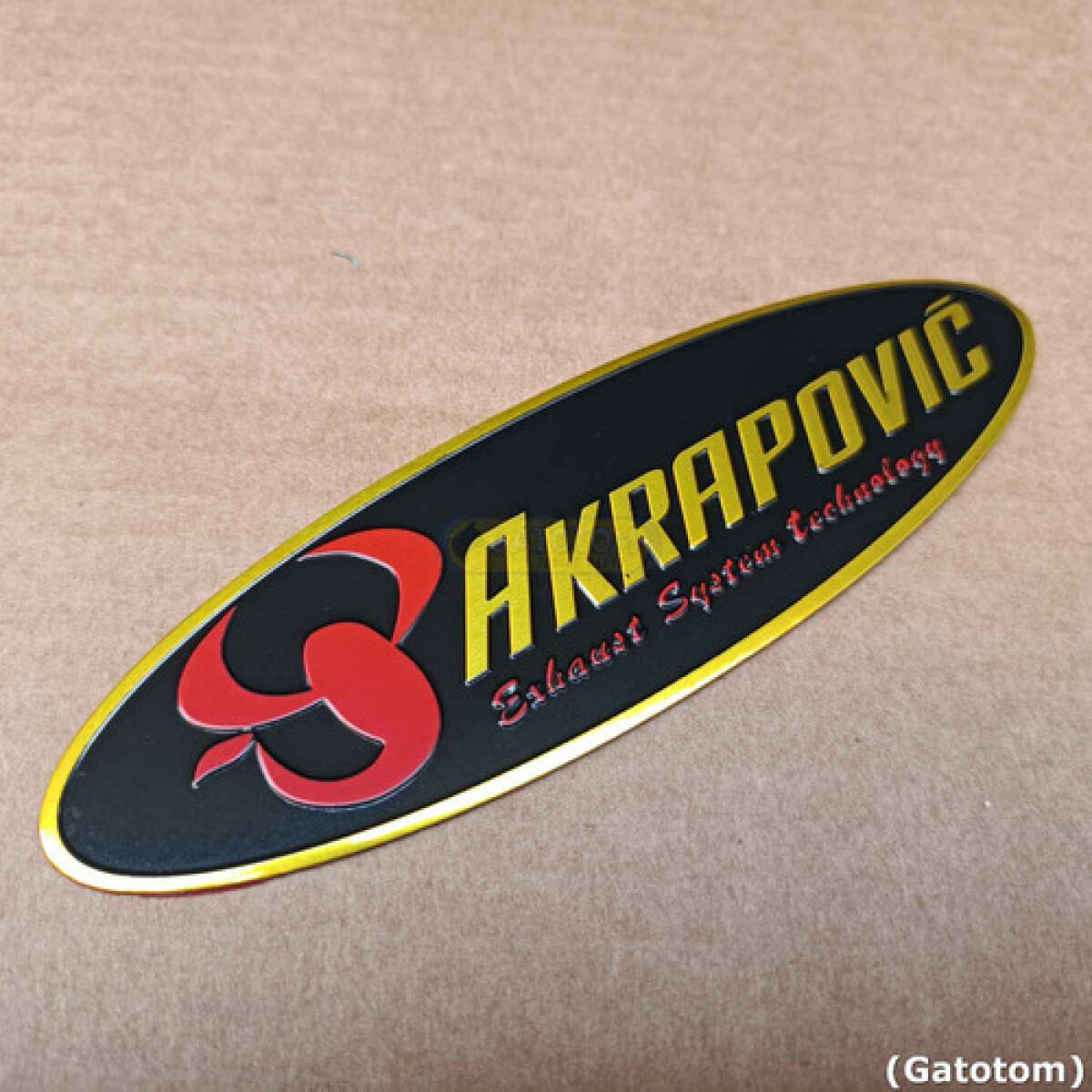Emblema Adesivo Akrapovic em metal Ponteira Escapamento Alta temperatura Motos 14,5cm - Imagem 3