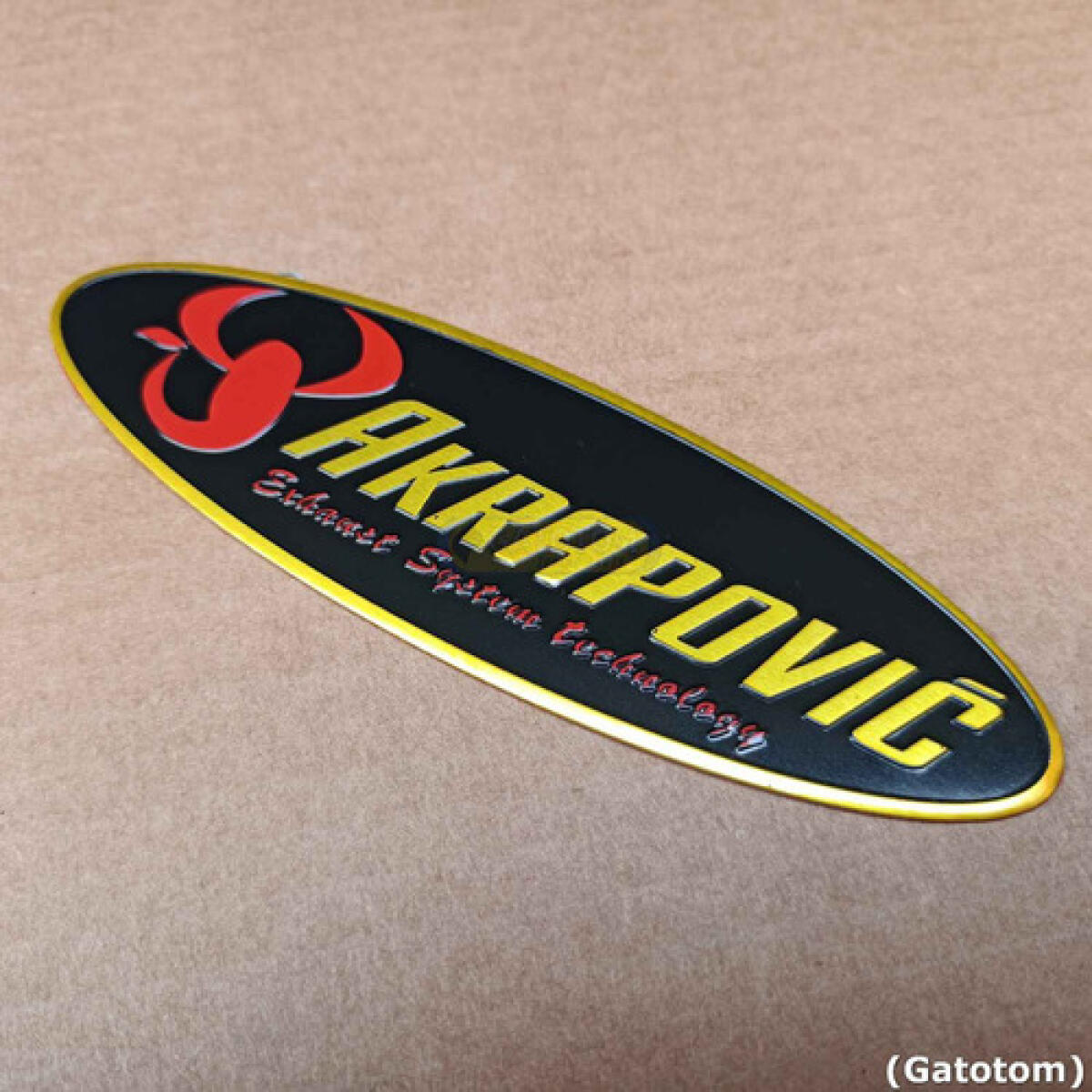 Emblema Adesivo Akrapovic em metal Ponteira Escapamento Alta temperatura Motos 14,5cm - Imagem 4