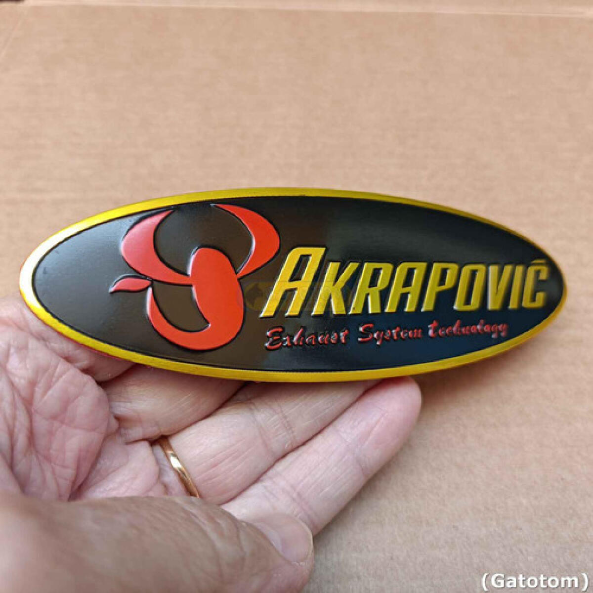 Emblema Adesivo Akrapovic em metal Ponteira Escapamento Alta temperatura Motos 14,5cm - Imagem 5