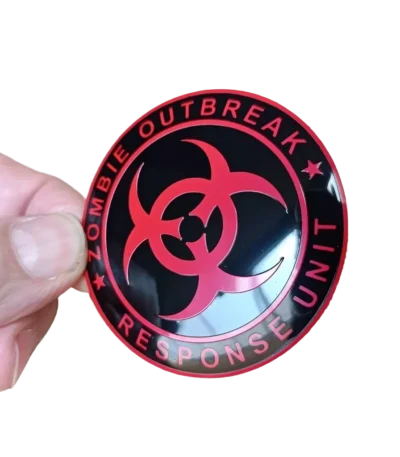 Emblema Adesivo Umbrella Corp Resi Evil Zombie Red 56mm Carr