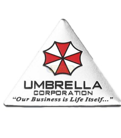 Emblema Umbrella Corp Triangulo Prata Adesivo Resident Evil