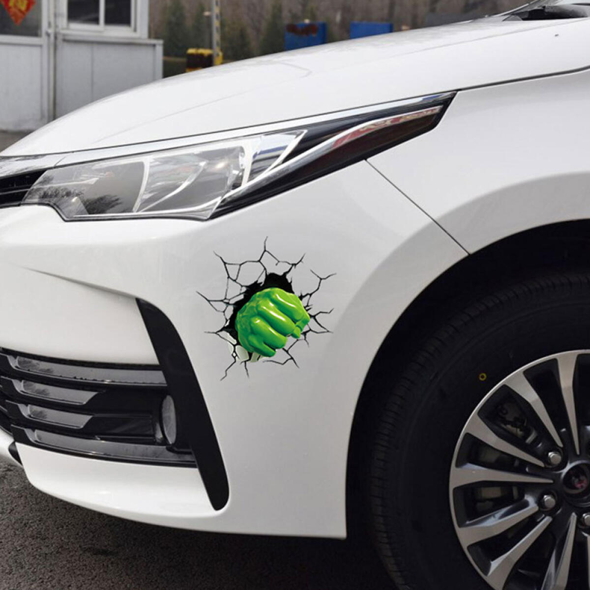 Kit 2 Adesivos 3d Incrivel Hulk Rosto E Punho P/carros Moto