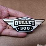 Emblema Adesivo de Alumínio Prata em Alto Relevo para Royal Enfield Bullet 500 - Imagem 2