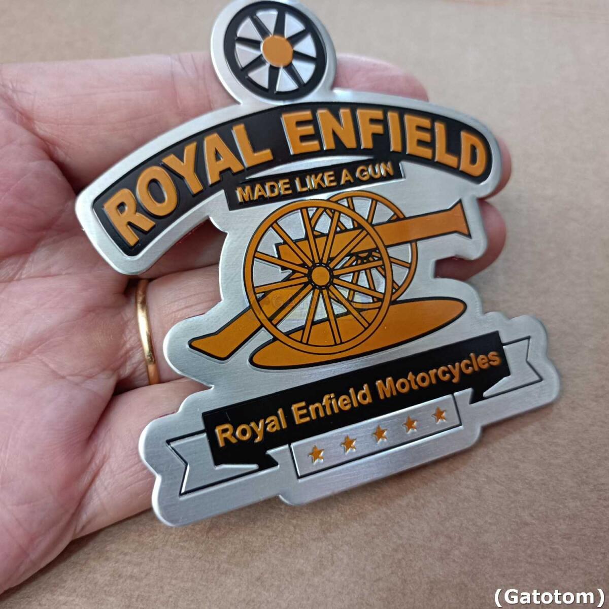 Emblema Adesivo Royal Enfield Logo Royal Like Gu Auto Relevo - Imagem 2