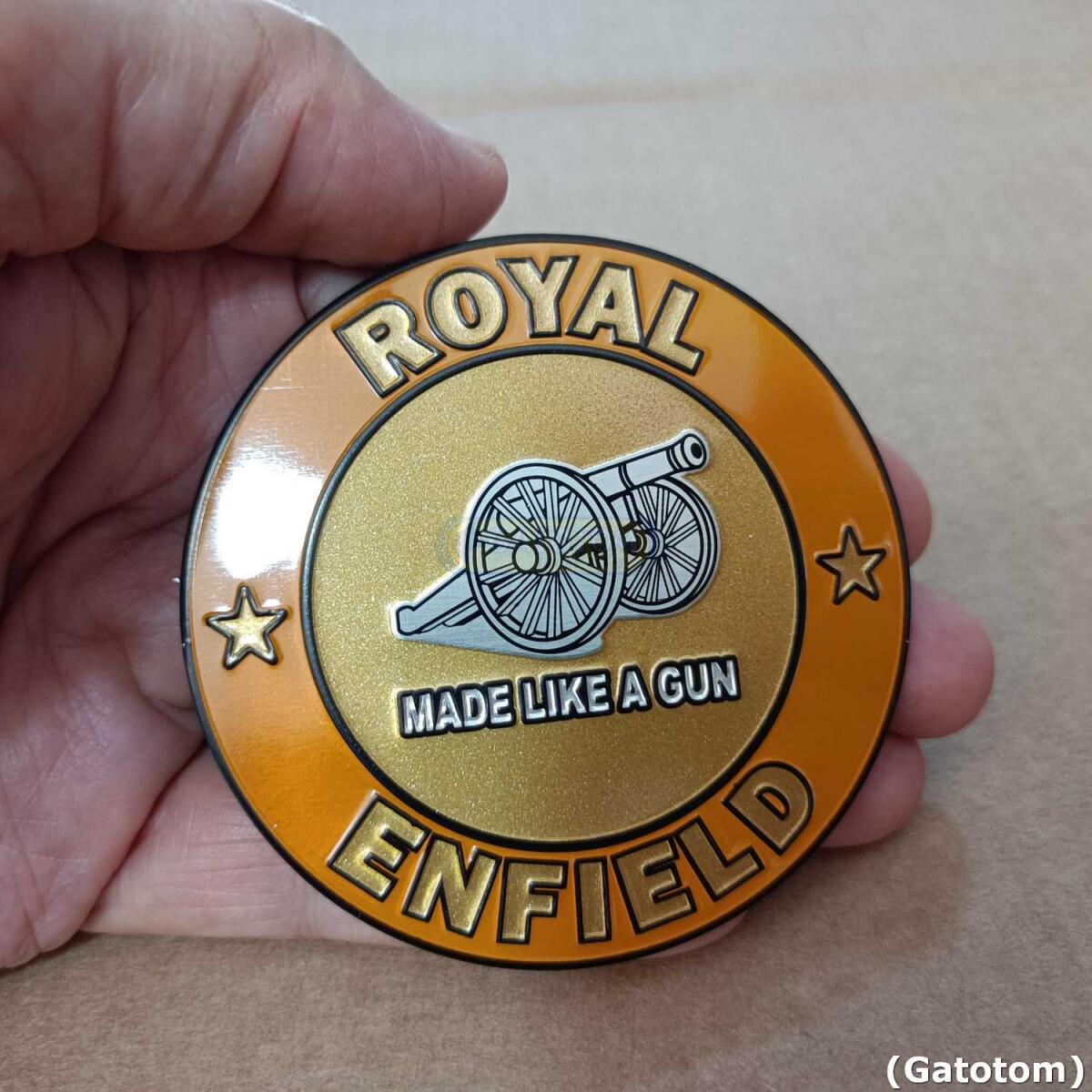 Emblema Adesivo Royal Enfield Gun Blk E Alumínio Auto Relevo - Imagem 3