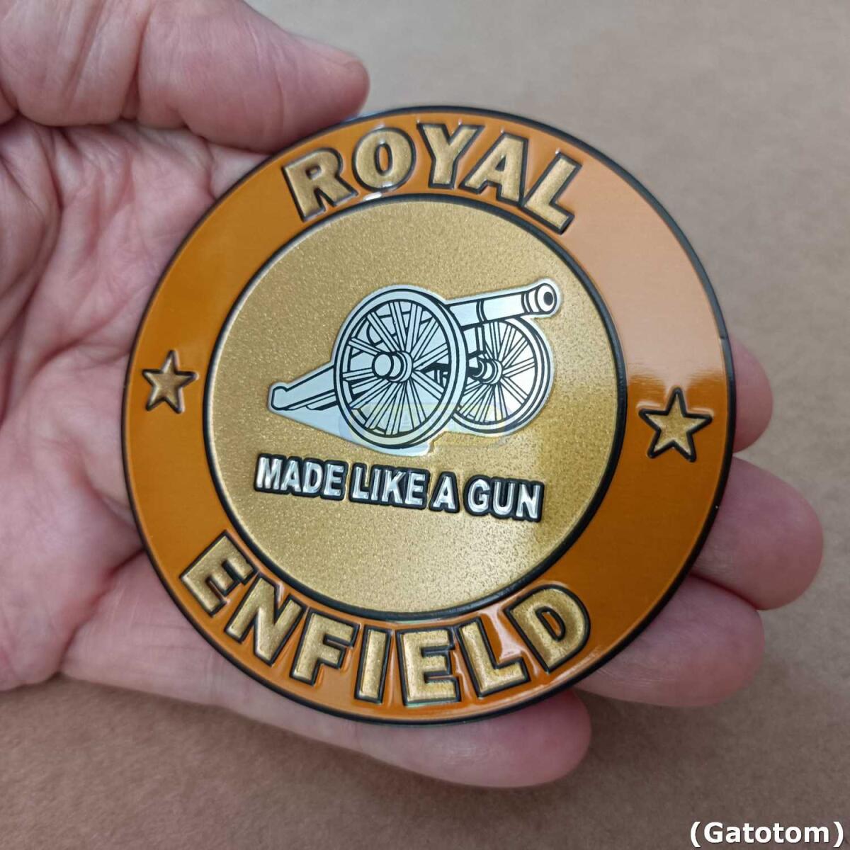 Emblema Adesivo Royal Enfield Gun Blk E Alumínio Auto Relevo - Imagem 2