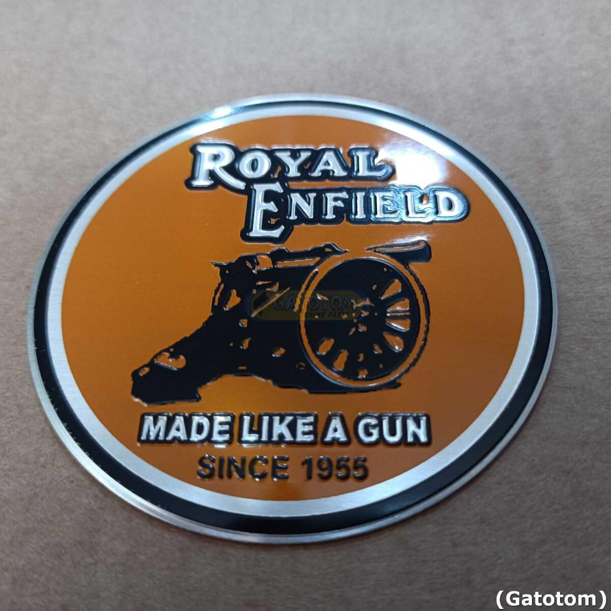 Emblema Adesivo Royal Enfield Made Like A Gun Ca Auto Relevo - Imagem 4