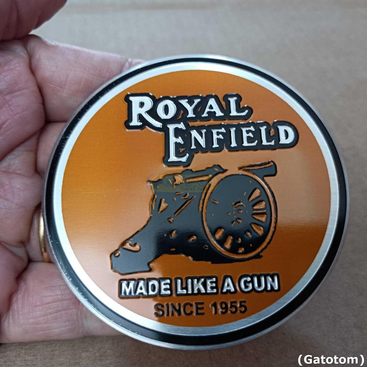 Emblema Adesivo Royal Enfield Made Like A Gun Ca Auto Relevo - Imagem 3
