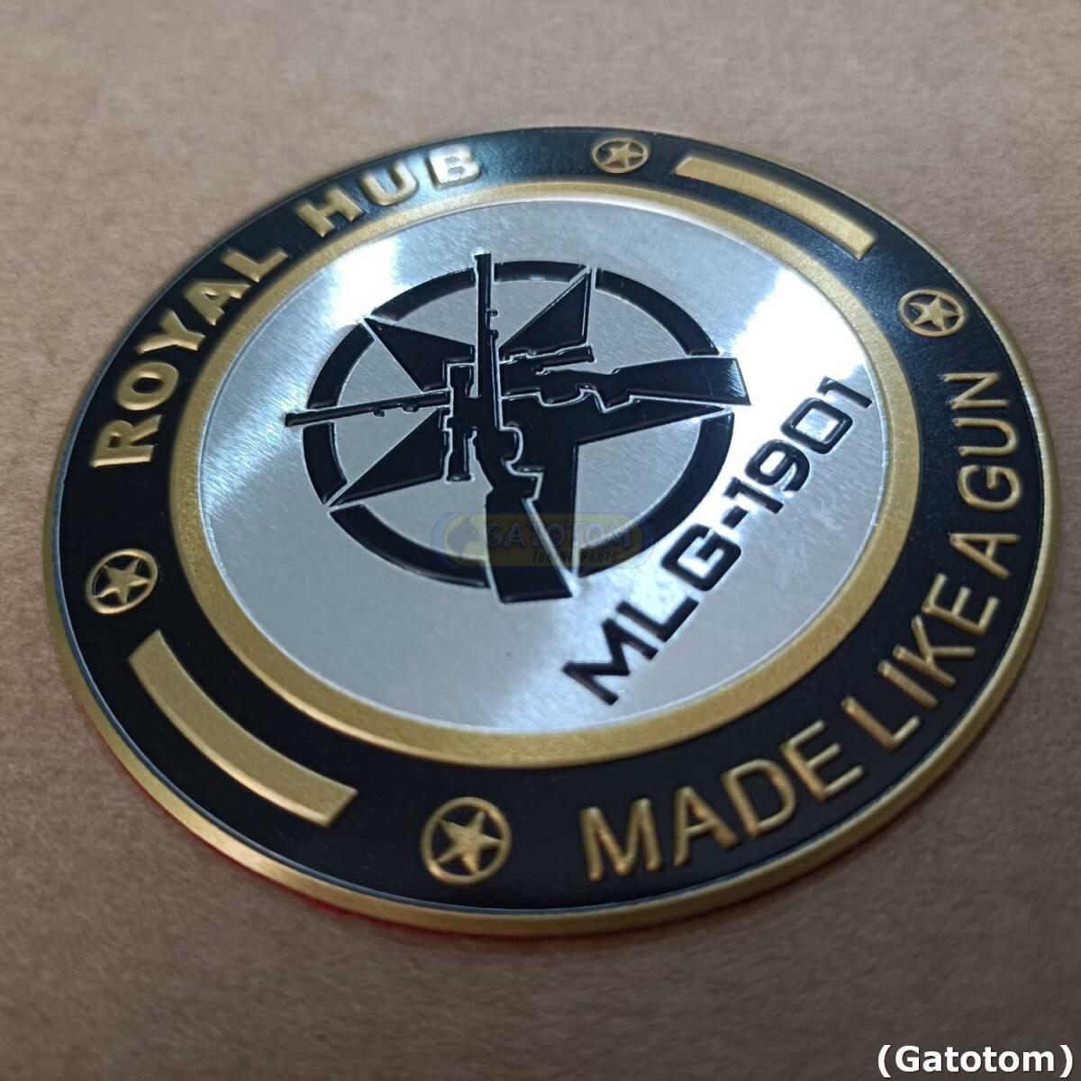 Emblema Adesivo Royal Enfield Royal Hub Alumínio Paintball - Imagem 3