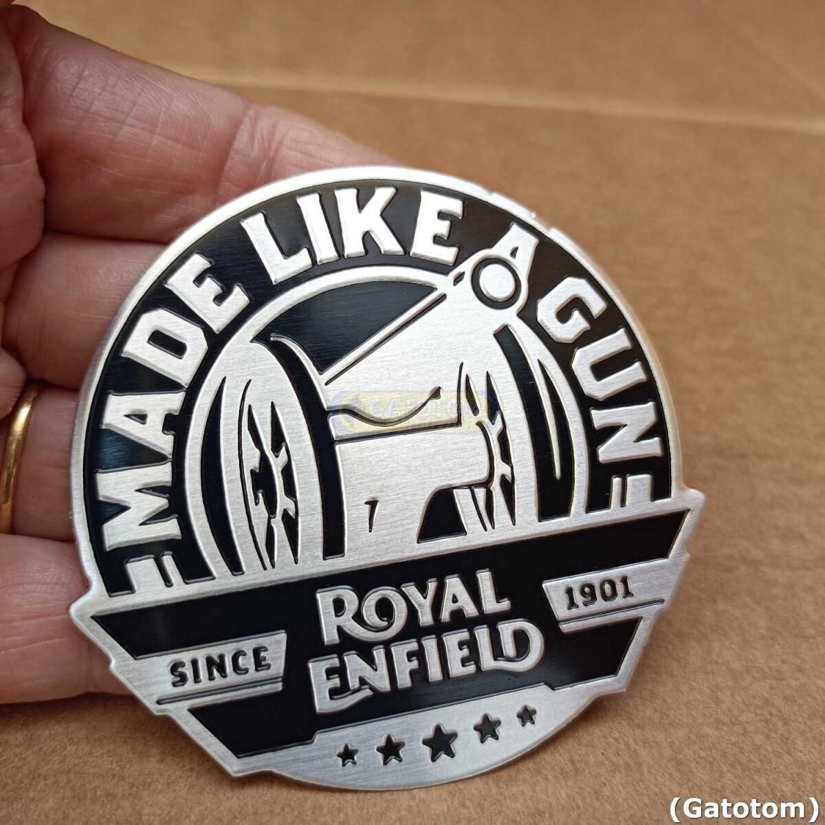 Emblema Adesivo Royal Enfield Gun Blk E Alumínio Auto Relevo - Imagem 7