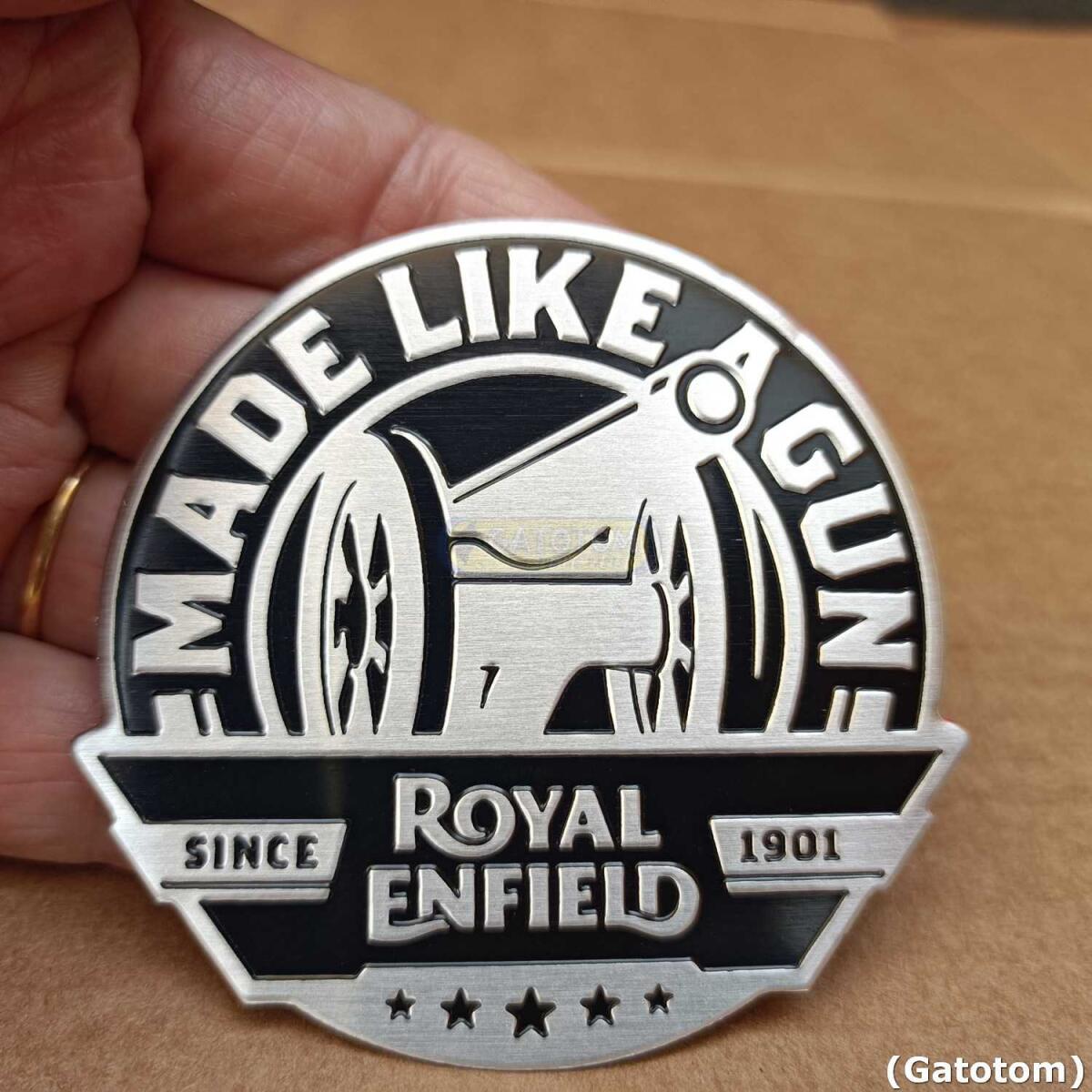Emblema Adesivo Royal Enfield Gun Blk E Alumínio Auto Relevo - Imagem 6