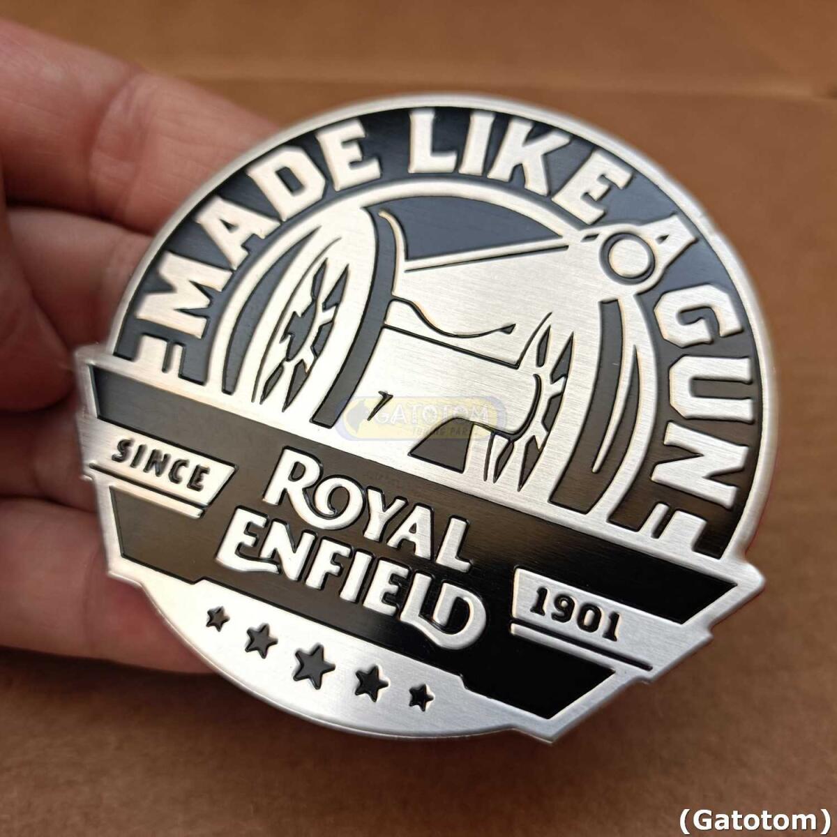 Emblema Adesivo Royal Enfield Gun Blk E Alumínio Auto Relevo - Imagem 5