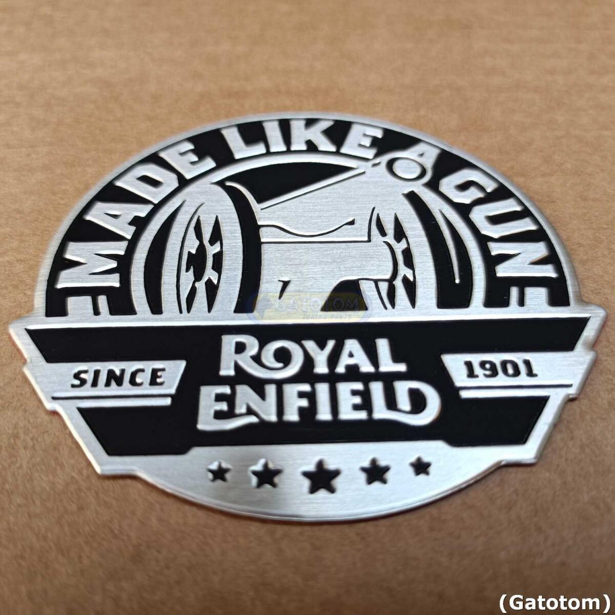 Emblema Adesivo Royal Enfield Gun Blk E Alumínio Auto Relevo - Imagem 2