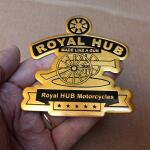 Emblema Adesivo Logo Royal Like Gun Yel Relevo compátivel com Royal Enfield - Imagem 5