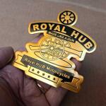 Emblema Adesivo Logo Royal Like Gun Yel Relevo compátivel com Royal Enfield - Imagem 4