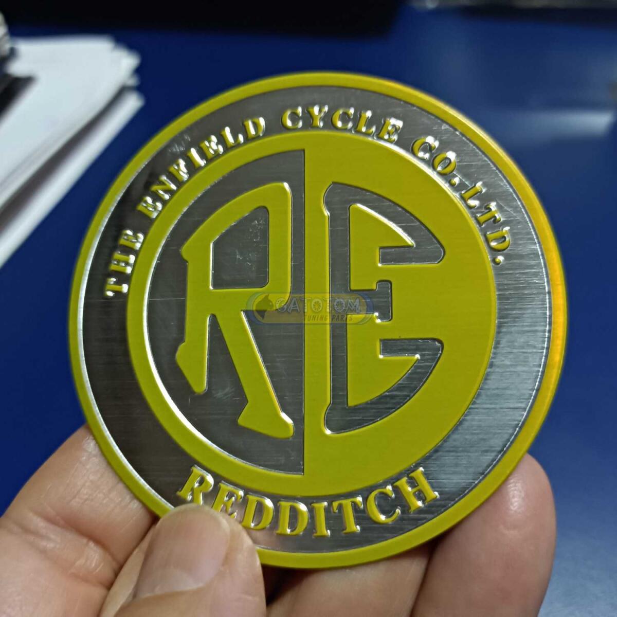 Emblema Adesivo Royal Enfield Redditch Amar Alum Auto Relevo - Imagem 3