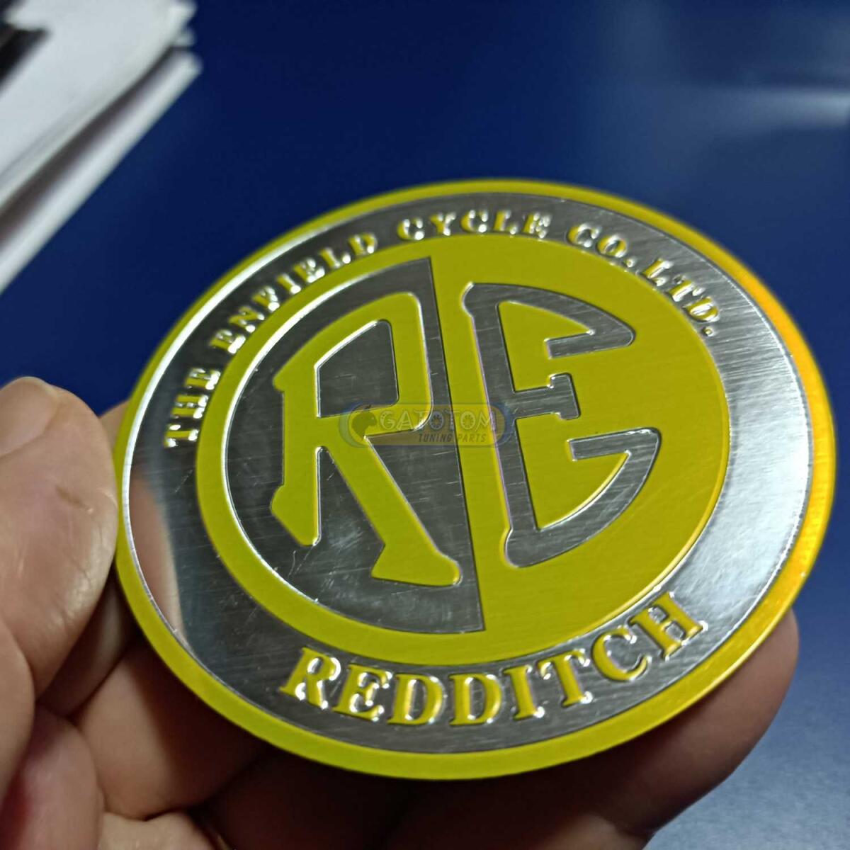 Emblema Adesivo Royal Enfield Redditch Amar Alum Auto Relevo - Imagem 4
