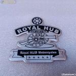 Emblema Adesivo Logo Royal Like Hub Prata Metal compátivel com Royal Enfield - Imagem 2