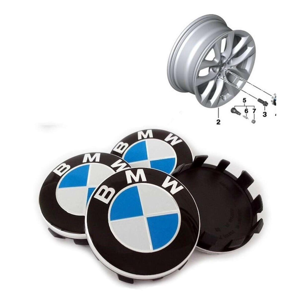 Kit 4 Calotinhas 56mm Centro de Roda p/ BMW X1 (F48) 2018 2019 2020 2021 - Imagem 5