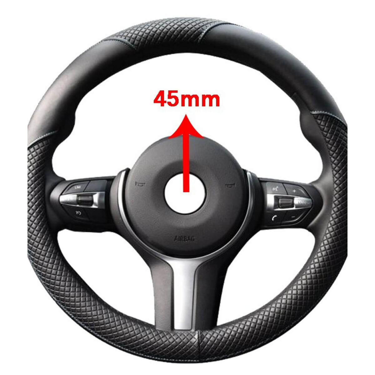 Emblema Adesivo BMW 45mm Compatível para o centro do Volante Preto e Branco - Imagem 3