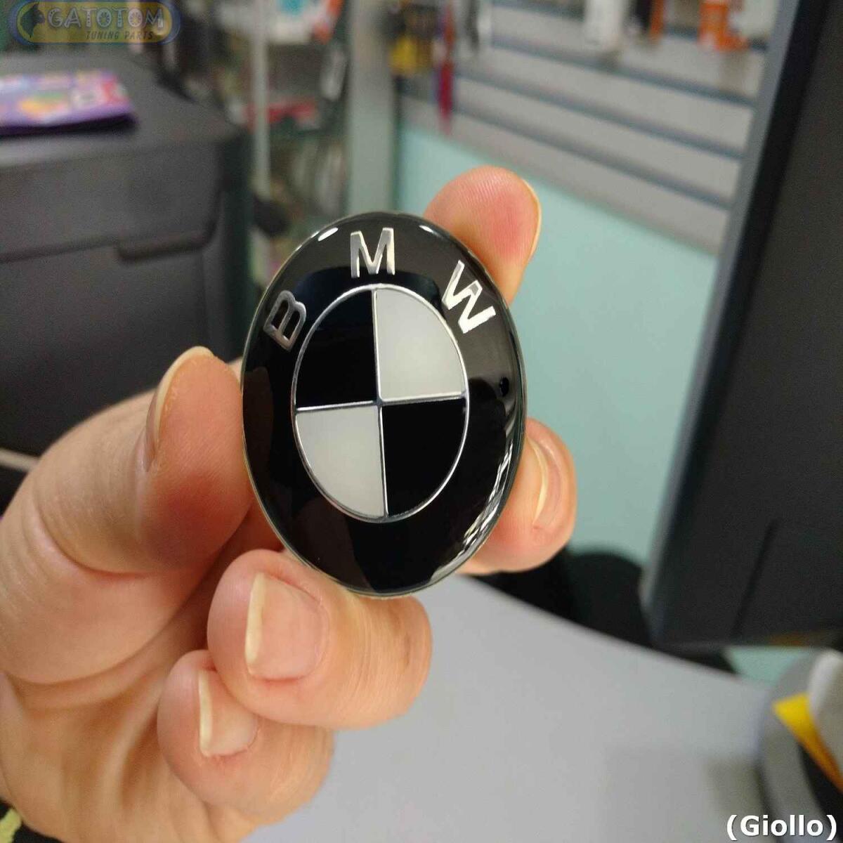 Emblema Adesivo BMW 45mm Compatível para o centro do Volante Preto e Branco - Imagem 2
