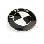 Emblema BMW 74mm Compatível Capo E Porta Malas logo Preto e Branco