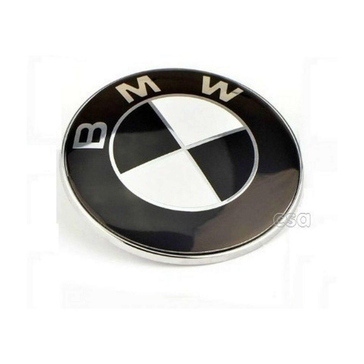Emblema BMW 74mm Compatível Capo E Porta Malas logo Preto e Branco - Imagem 4