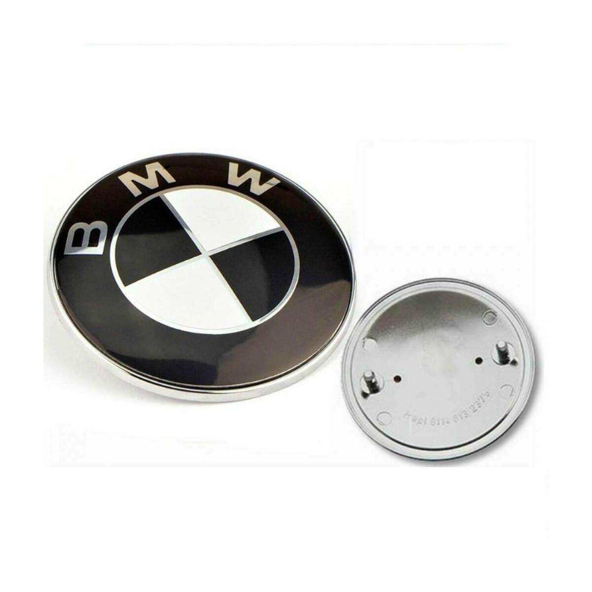Emblema BMW 74mm Compatível Capo E Porta Malas logo Preto e Branco - Imagem 5