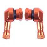 2 Valvulas Bico Pneu Moto 90graus Cg Nxr Fazer Factor Laranj